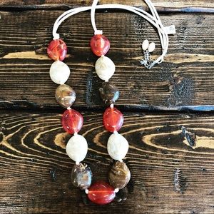 Acrylic bead necklace and earrings set